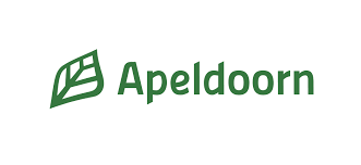 Logo gemeente Apeldoorn. Een groen blaadje met daarna in het groen Apeldoorn geschreven